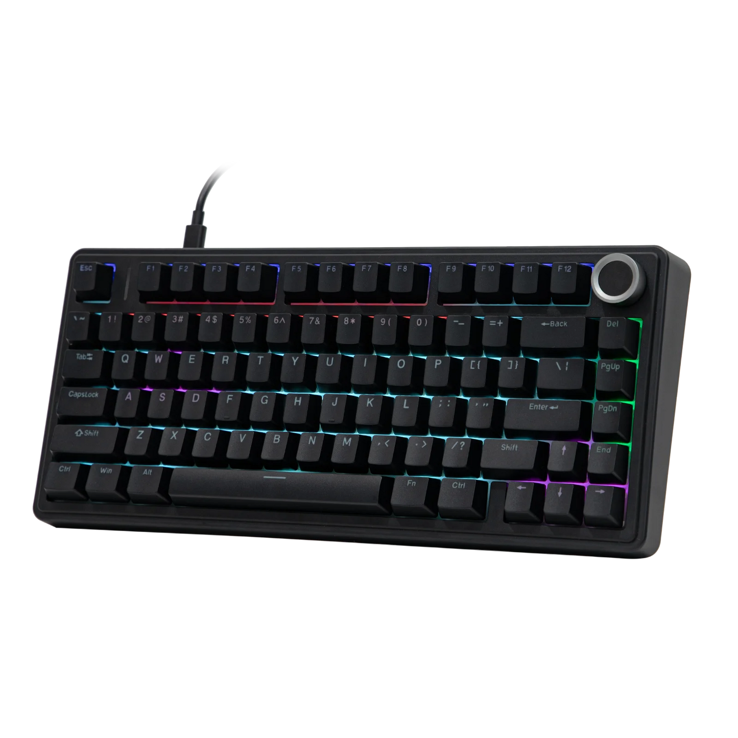 EPOMAKER x AULA F75 Teclado mecánico con cable 75% ANSI US Layout, montaje gasket, hot-swap, para Mac/WIN/Android, con perilla