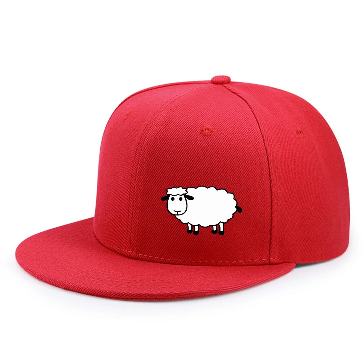 Unisex Adjustable Baseball Cap - Street Style Flat Brimmed Sheep Pattern Hat Casual Versatile And Personalized Hat