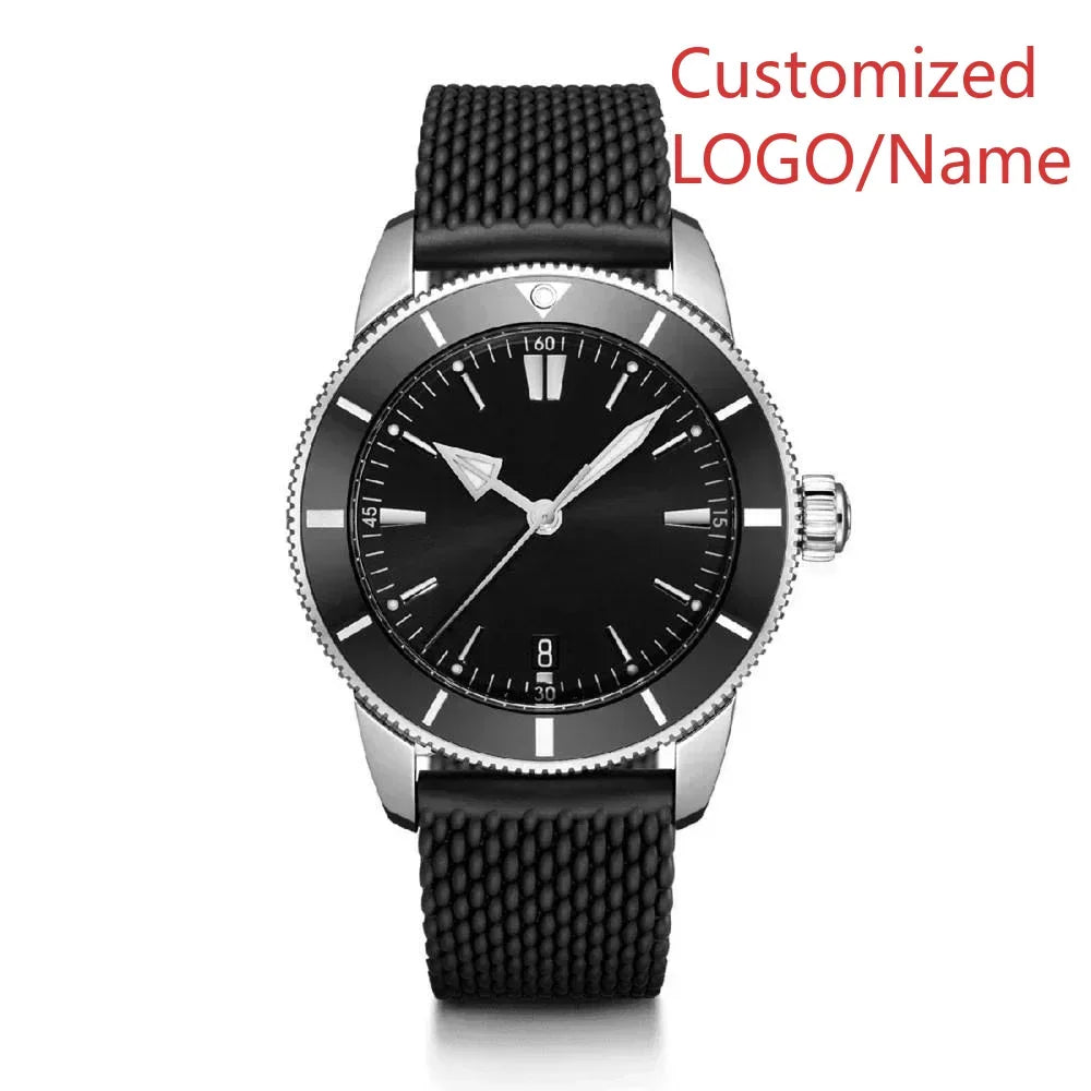 A11 Store Customized Watch  Mens Automatic Mechanical Watch Superocean Black Blue Rubber Rose Gold Sport Watches Ceramic