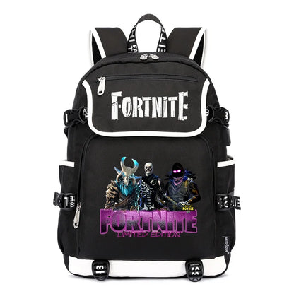 Fortnites Large Capacity Backpack Casual Shoulder Bag with USB Port Unisex Anime Students Schoolbag New Stylish Stationery Gift