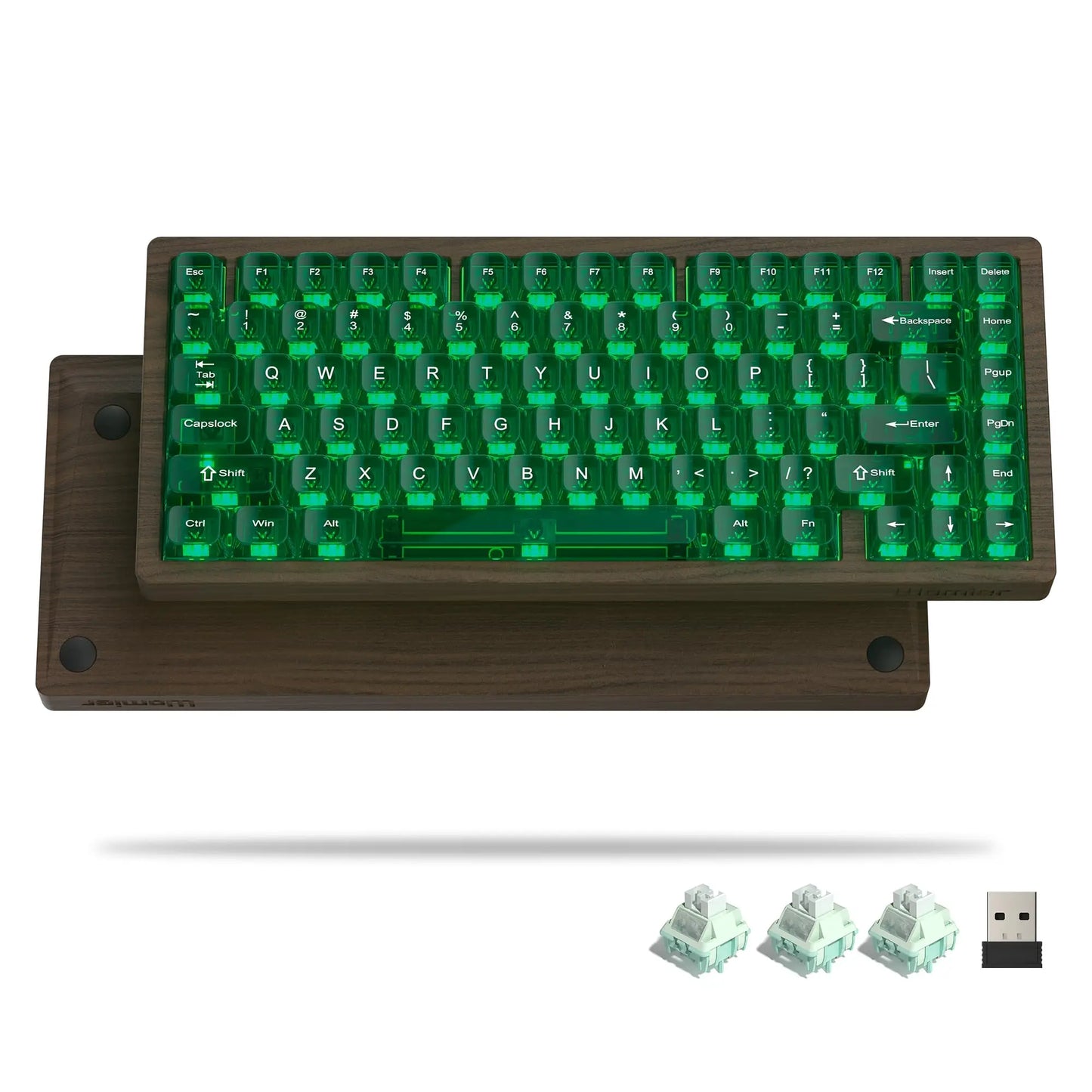 Womier WD75 QMK/VIA Tastiera gaming in legno, wireless tri-mode, meccanica personalizzabile RGB hot swappable, 8000mAh