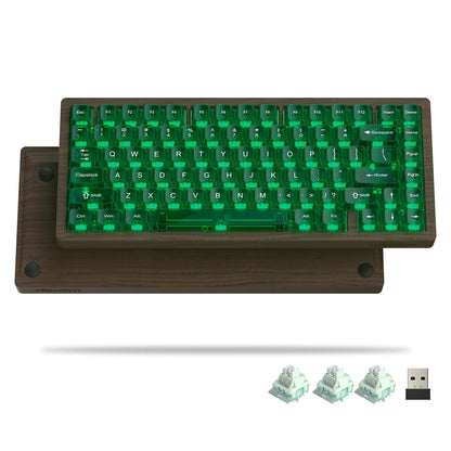 Womier WD75 QMK/VIA Tastiera gaming in legno, wireless tri-mode, meccanica personalizzabile RGB hot swappable, 8000mAh