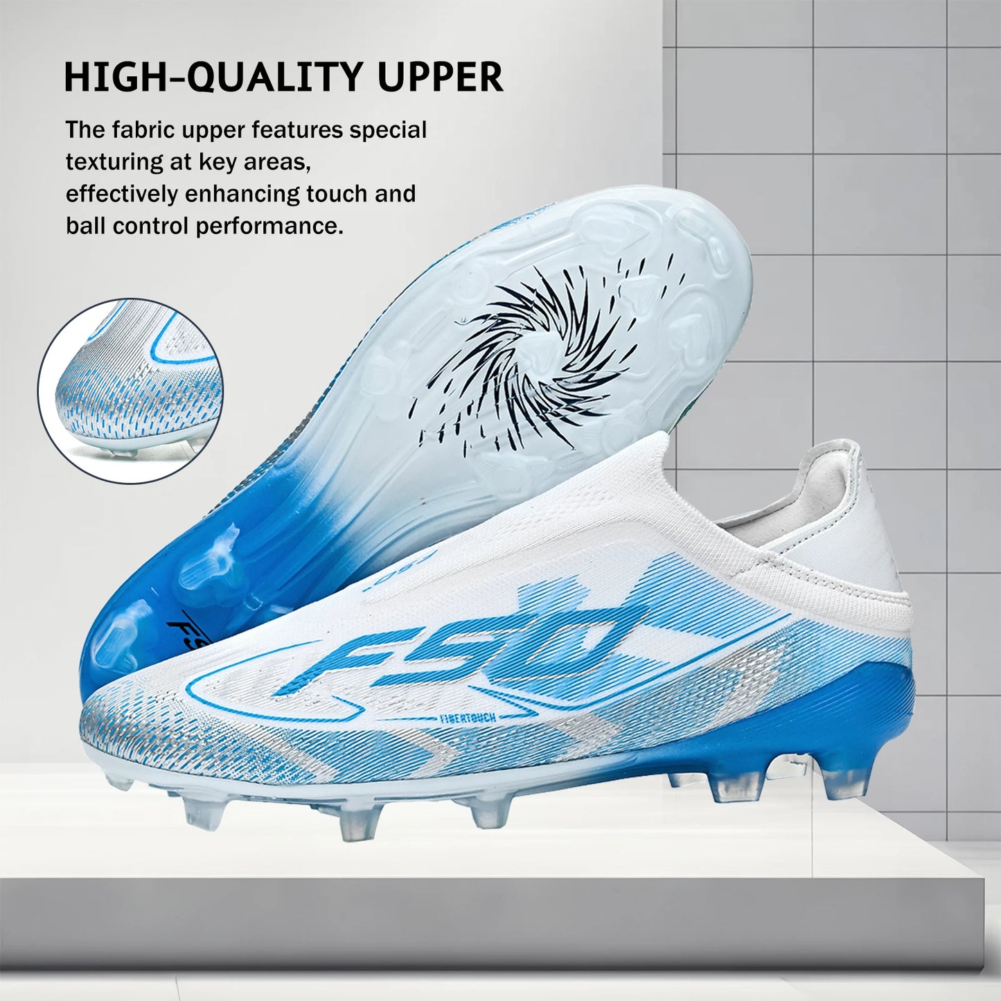 AG/FG Firm Ground Soccer Cleats for Men Women Kids Youth PU Fabric Rubber Sole Non-Slip Wear-Resistant Training Boots
