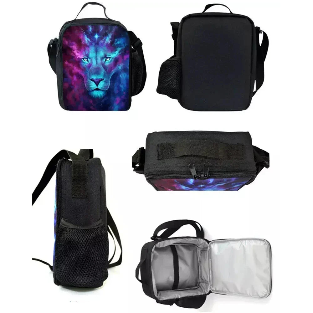 Bolsa térmica infantil grande Hot Game F-FortniteS con aislamiento, de gran capacidad, para niño, niña y estudiante, pícnic al aire libre, reutilizable, tipo nevera para almuerzo