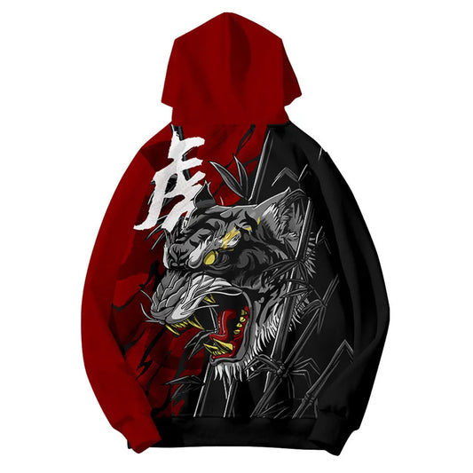 3D print majice s kapuljačom za Kinesku novu godinu za muškarce i djecu, modni dragon grafički sweatshirts, cool streetwear hoody top