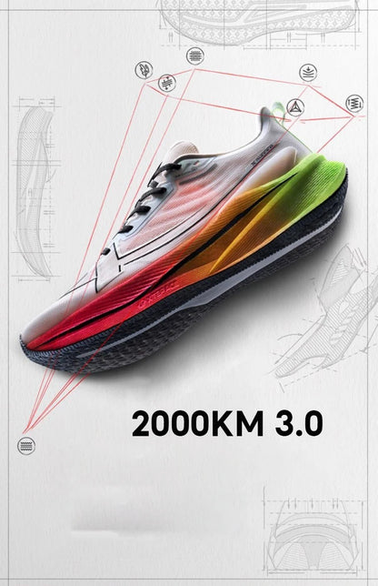 Buty do biegania Xtep 2000km 3.0 dla kobiet – wiosenne trampki z amortyzacją, do treningu i joggingu, odporne na zużycie, lekkie 875118110034