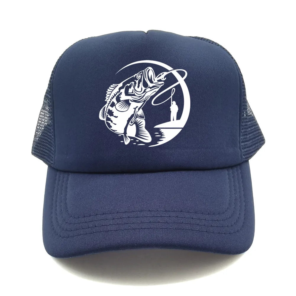 Fishing Skeleton Trucker Cap Summer Men Cool Fisherman Fishing Hat Baseball Cap Unisex Outdoor Mesh Net Caps MZ-238