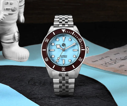 San Martin New 40mm BB Diver Watch Top Brand Classic Mens Watches NH35 Automatic Mechanical Sapphire Waterproof Reloj SN0128