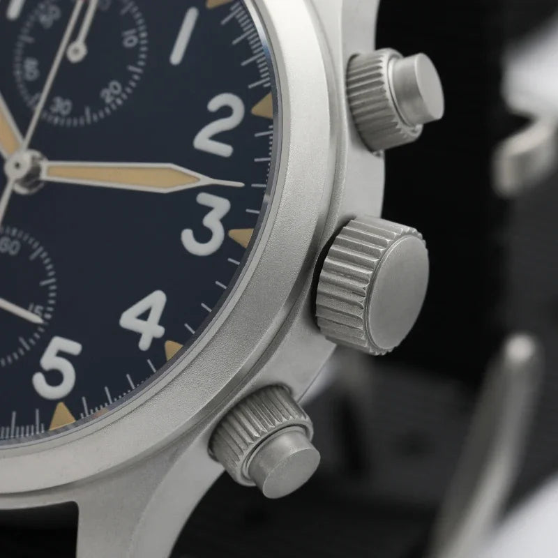 Orologio cronografo al quarzo Militado VK61 VK67, 39mm, cassa in acciaio inox 316L, 3 quadranti, impermeabile 100M, orologio militare multifunzione