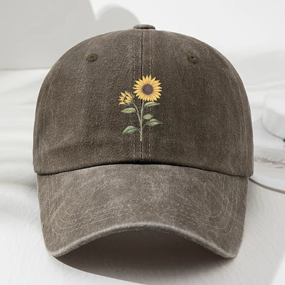 Baseballkasket med retro solsikkemønster (Dad Hat), velegnet til udendørs sport, fiskeri og camping, vandrekasket