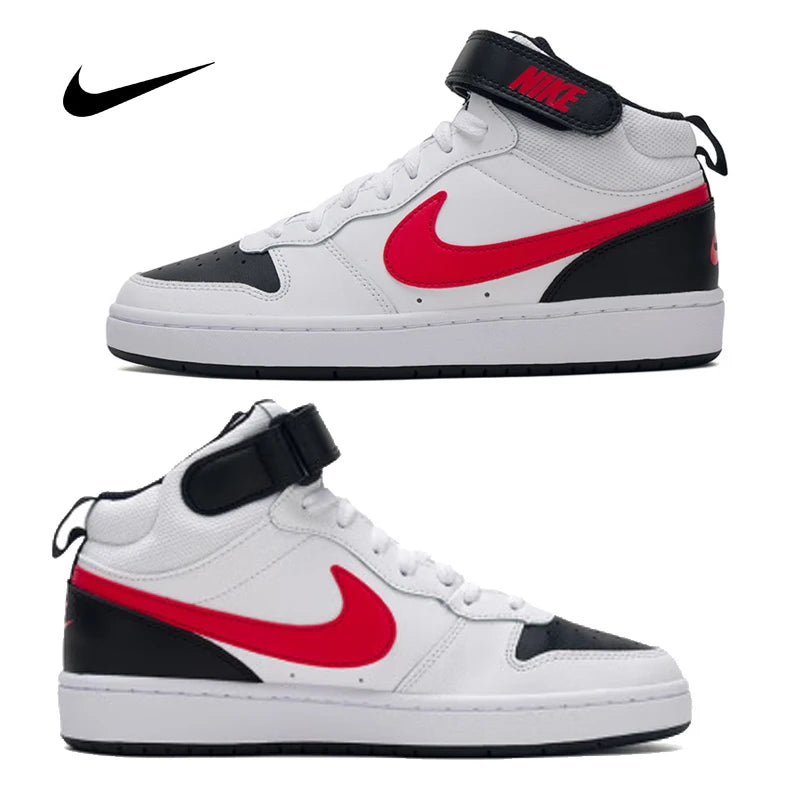 Sneakers casual outdoor alte Nike Court Borough Mid 2 unisex junior con cinturino in velcro CD7782-110
