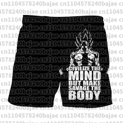 2026 Summer Dragon Ball Gogeta SSJ4 Printed Shorts Men Retro Classic Oversized Fitness Gym Streetwear Unisex Adult & Kids