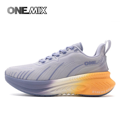 ONEMIX New Cushioning Running Shoes For Men Suitable for Heavy Runners Lace-Up Sports Women Non-slip Outdoor Athletic Male Sneakers