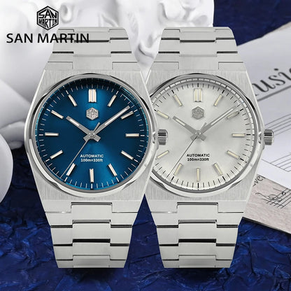 San Martin Reloj clásico para hombre 40mm Miyota 9015 reloj de vestir de lujo automático mecánico con pulsera de liberación rápida SN0023