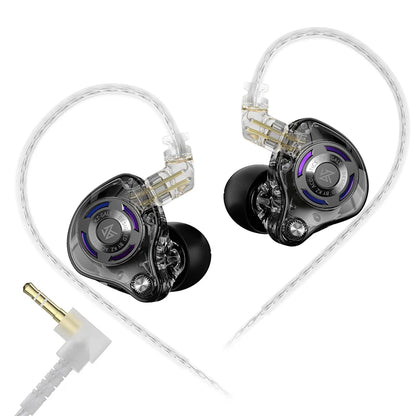 Auricolari IEM da gaming KZ Gale – In-ear monitor HiFi con driver super-lineare e cavo 2 pin rimovibile placcato argento