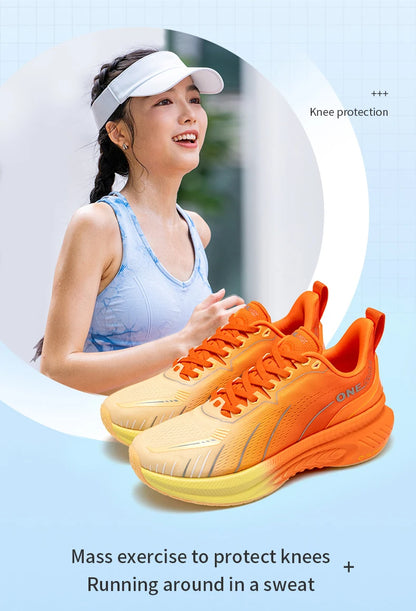 ONEMIX New Cushioning Running Shoes For Men Suitable for Heavy Runners Lace-Up Sports Women Non-slip Outdoor Athletic Male Sneakers