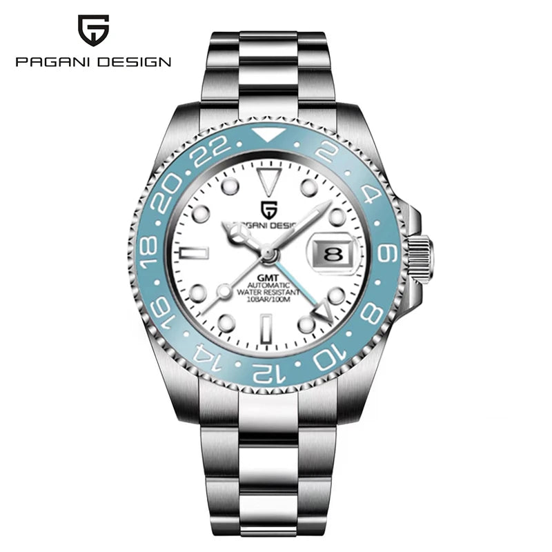 New 1662 PAGANI DESIGN GMT Automatic Watch 40mm Men's Wristwatch Top Brand 100M Waterproof Mechanical Wristwatches for Men Cloc