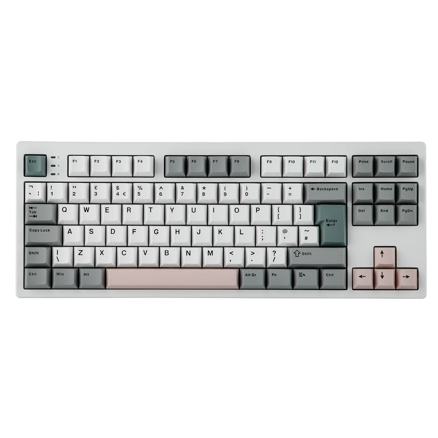 Teclado mecânico EPOMAKER TH87 TKL com layout ISO-UK, ligação com fio/BT/2.4Ghz sem fios, NKRO, bateria de 10000mAh e iluminação RGB
