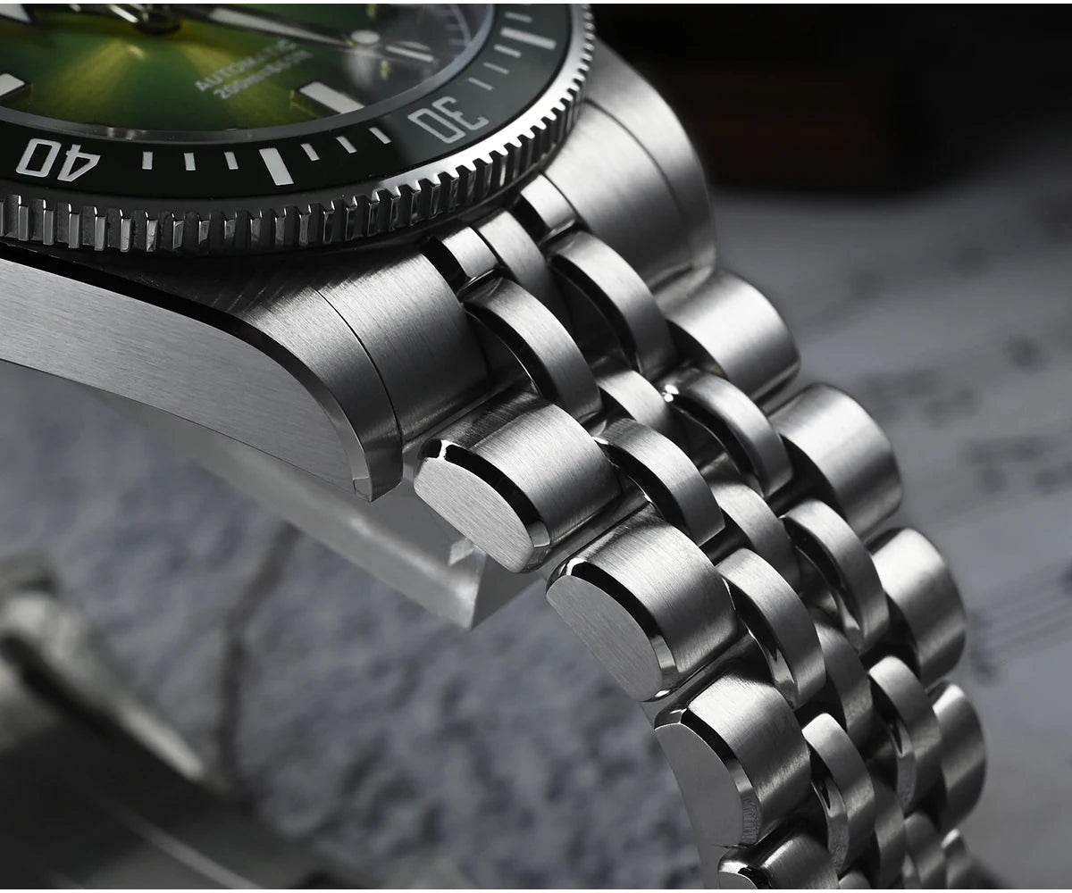 Relógio de mergulho masculino San Martin 37.5mm 40mm Miyota 9015 com mostrador esmaltado, relógio de pulso mecânico automático de luxo, resistente à água 200m SN0148