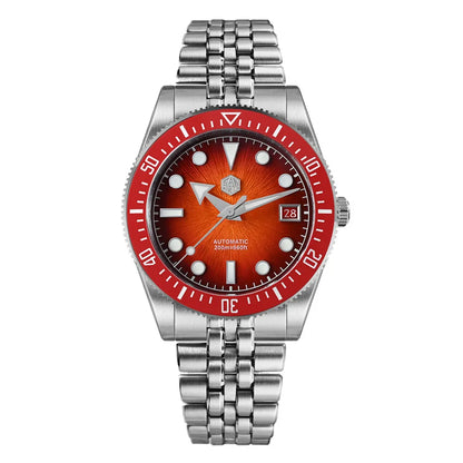 Relógio de mergulho masculino San Martin 37.5mm 40mm Miyota 9015 com mostrador esmaltado, relógio de pulso mecânico automático de luxo, resistente à água 200m SN0148