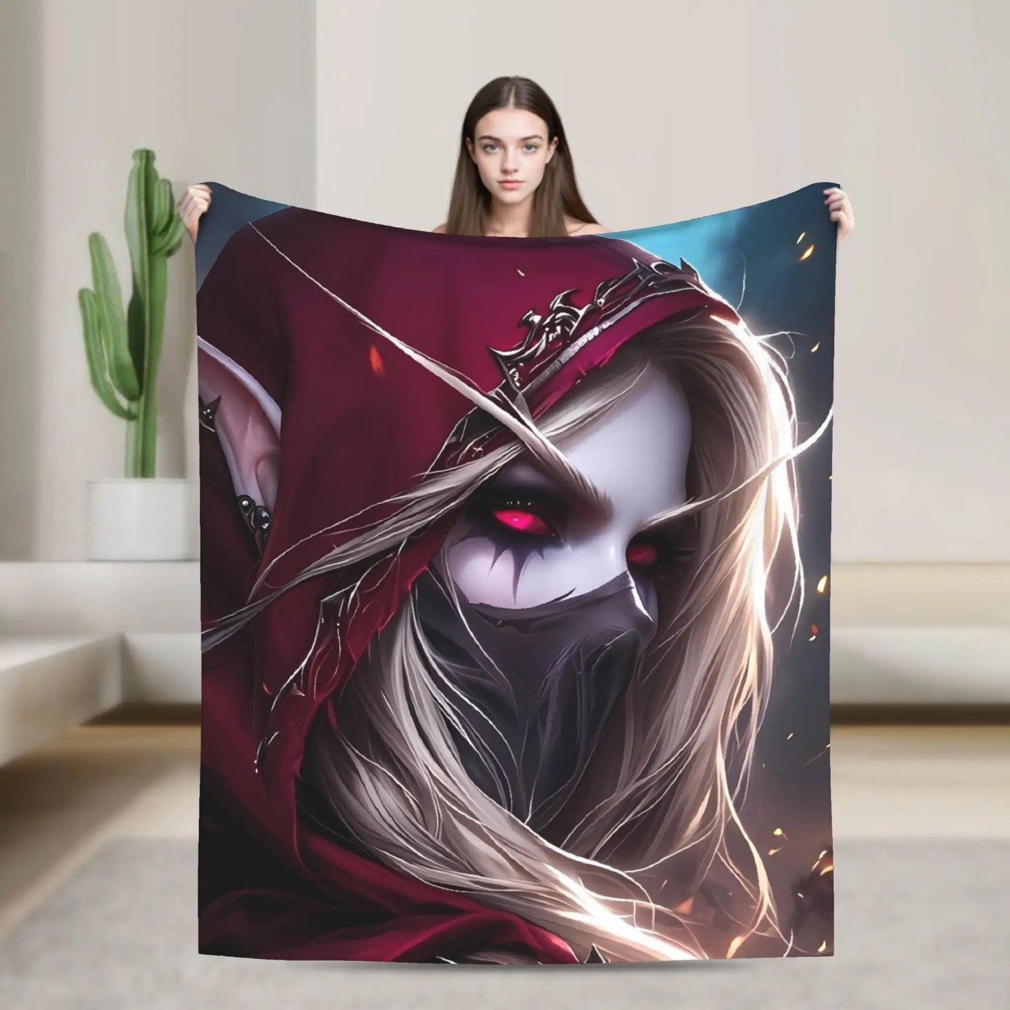 WOW World of Warcraft Arthas Retro Game Flannel Blanket  Super Warm Throw Blanket for Bedroom Camping Bedspread Sofa Bed Cover