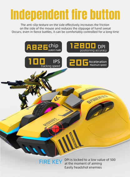 Mouse gaming cablato programmabile di fascia alta 12800dpi 12 tasti RGB per Windows IOS Home Office Laptop PC