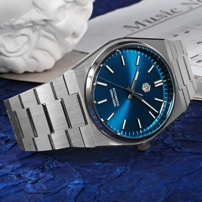 San Martin Reloj clásico para hombre 40mm Miyota 9015 reloj de vestir de lujo automático mecánico con pulsera de liberación rápida SN0023
