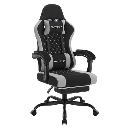 Silla de ordenador giratoria WOLTU con función de masaje, silla de oficina ergonómica con almohada y reposapiés, silla gaming ajustable en altura