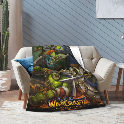 Warm Blanket Office WOW World of Warcraft Arthas Retro Game Throw Blanket Flannel Bedspread For Living Room Sofa Bed Cover