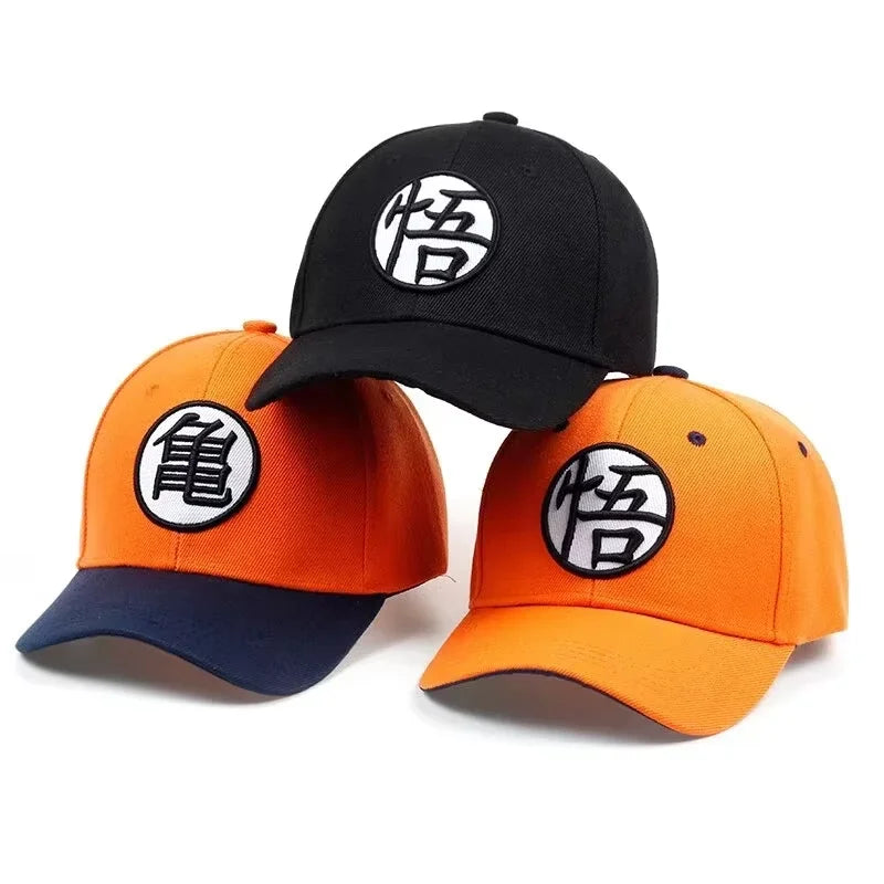 Dragon Ball Son Goku Unisex Gui Wu-broderede baseballkasketter til forår og efterår – justerbare fritidshatte til udendørs brug – solbeskyttelseshatte