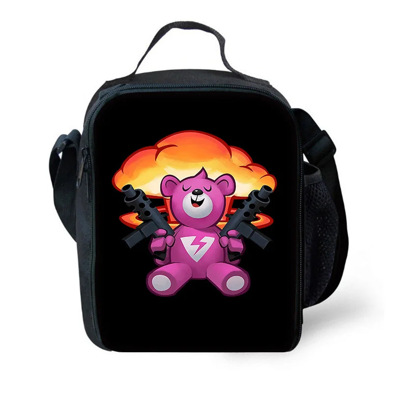Borsa termica isolata grande per bambini F-FortniteS, capiente, per ragazzo, ragazza, studentessa, picnic all’aperto, pranzo, riutilizzabile con funzione cooler