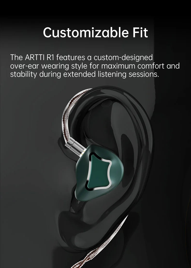 ARTTI T10&R1&R2 In-Ear HiFi Earphones Wired IEMs Monitors 14.2mm Planar Driver Textured Bass 0.78mm 2pin & 3.5MM/4.4MM Connector