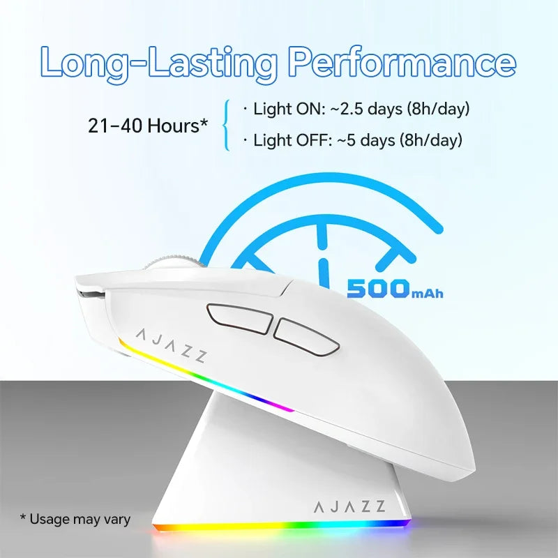 Ratón gaming inalámbrico AJAZZ AJ139 V2 MC/AJ139 PRO con sensor PAW3311/PAW3395, 12000DPI/26000DPI, 500mAh, Bluetooth, para PC