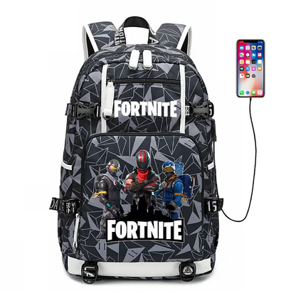 Zaino scolastico Fortnite con stampa gaming per ragazzi e ragazze, grande capacità, impermeabile, leggero e resistente, regalo di compleanno