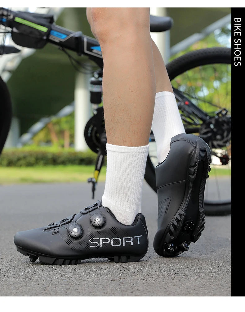 Zapatillas de ciclismo ultraligeras, transpirables y ligeras, con suelas rígidas compatibles con SPD para entrenamiento y competición en bicicleta de carretera y montaña