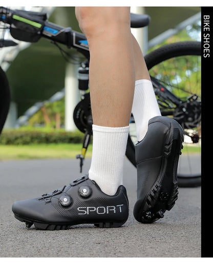 Zapatillas de ciclismo ultraligeras, transpirables y ligeras, con suelas rígidas compatibles con SPD para entrenamiento y competición en bicicleta de carretera y montaña