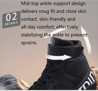 Nuove scarpe da wrestling da uomo, taglia grande, in mesh traspirante, scarpe da boxe antiscivolo, resistenti all’usura, sneaker casual alla moda per sport ad alta intensità