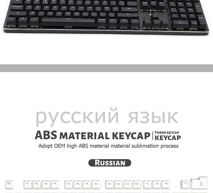 104 teclas retroiluminadas coreanas, francesas, rusas, españolas y alemanas para teclado mecánico con interruptores MX, perfil OEM, teclas ABS DIY