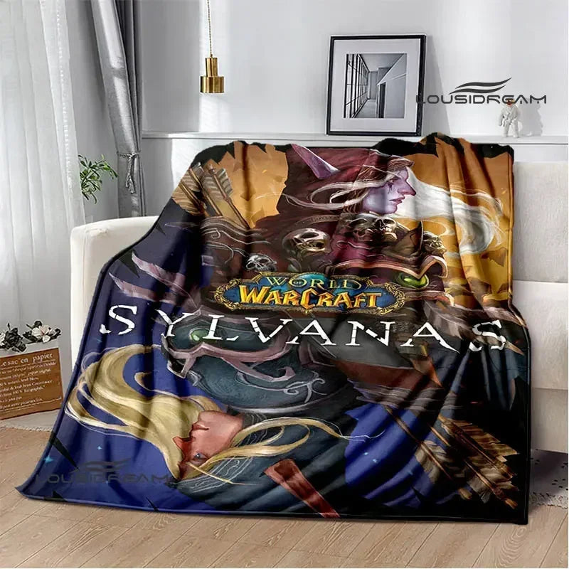 Печатно одеяло Game World of Warcraft, пикник одеяло, топло фланелено одеяло, домашно спално бельо, одеяла за легла, подарък за рожден ден