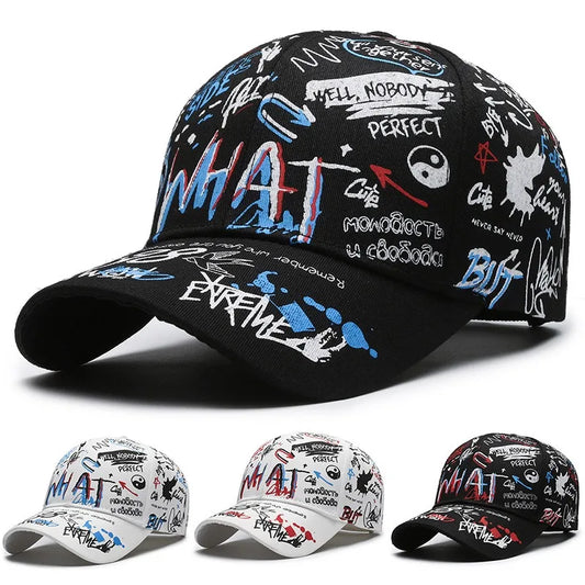Nova moderna pamučna bejzbolska kapa s grafitima za žene i muškarce, uniseks tiskana snapback kapa, hip-hop trendi kapa za van, za muškarce i žene