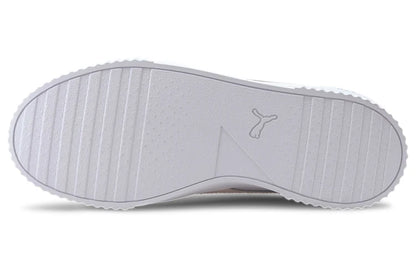 Baskets Puma Carina en cuir blanc rose 370325-10