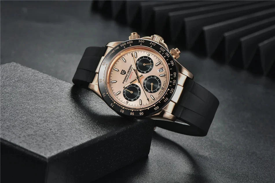 Nuovo originale PAGANI DESIGN PD-1664 orologio da uomo di lusso, movimento al quarzo giapponese VK63, zaffiro, impermeabile, cronografo, oro