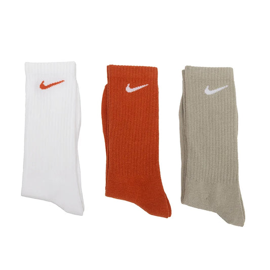 Calzini Nike (Nike) da uomo e da donna, calzini sportivi traspiranti e traspiranti, calzini da basket, calzini casual alla moda e versatili (3 paia) Sx7676-902