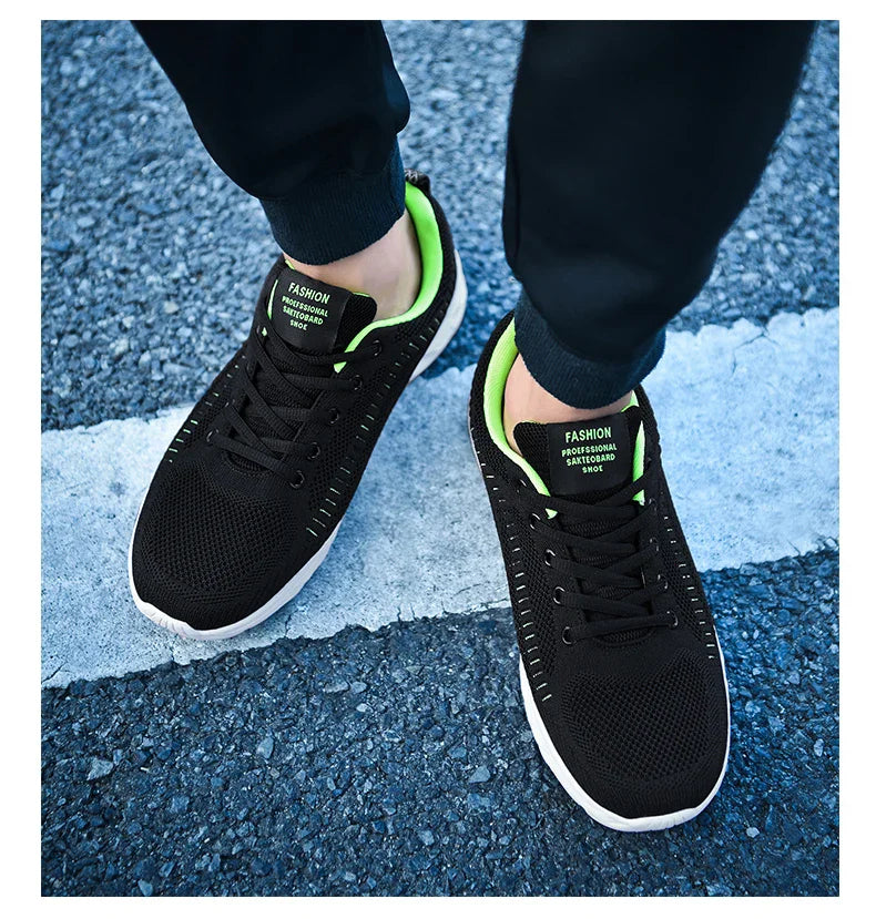 Zapatillas deportivas para hombre para correr y hacer jogging, sneakers casuales de exterior con cordones, malla transpirable ligera, para tenis y caminar al aire libre, tallas 39-46