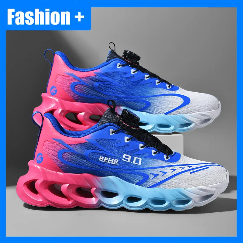 Unisex Sneakers Light Shock-absorbing Soft Soled Professional Running Training Shoes New Rotating Buckle Outdoor Running Shoes