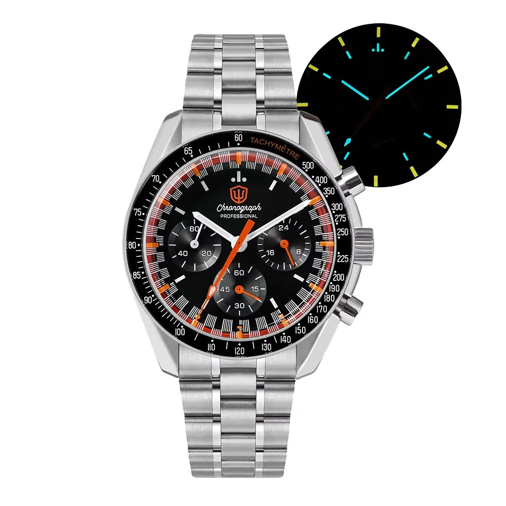 Reloj para hombre Watchdives New Wd1863 de cuarzo VK63, cronógrafo, cristal de zafiro abombado, resistente al agua, 39Mm, acero, marca líder, lujo, negocios