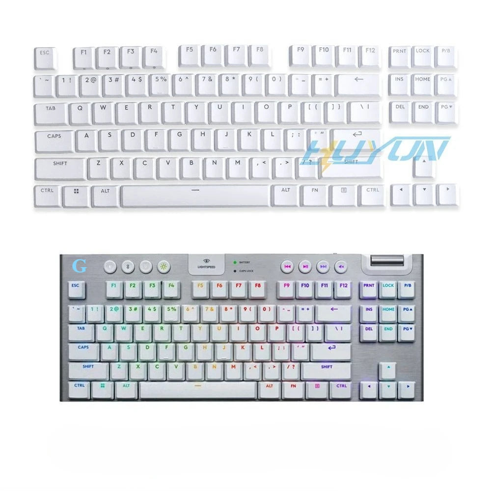 Tecla texturizada antideslizante transparente retroiluminada G915 913 TKL G815 G813, compatible con teclado mecánico Logitech