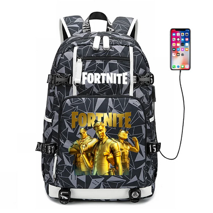 Zaino scolastico Fortnite con stampa gaming per ragazzi e ragazze, grande capacità, impermeabile, leggero e resistente, regalo di compleanno