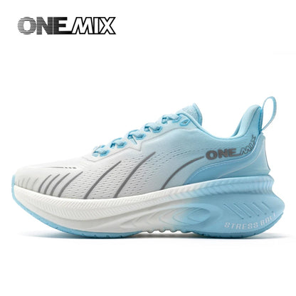ONEMIX New Cushioning Running Shoes For Men Suitable for Heavy Runners Lace-Up Sports Women Non-slip Outdoor Athletic Male Sneakers