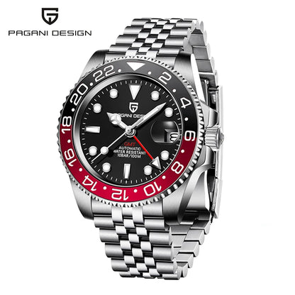 New 1662 PAGANI DESIGN GMT Automatic Watch 40mm Men's Wristwatch Top Brand 100M Waterproof Mechanical Wristwatches for Men Cloc